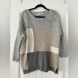 Gray color block sweater from loft